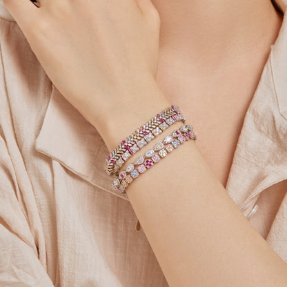 [Love's Uplift]Dainty Radiant Emerald Cut Daily Bracelet