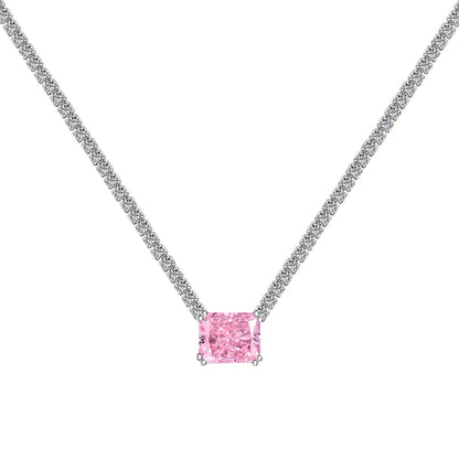[Love's Uplift]4.0 Carat Elegant Radiant Cut Necklace