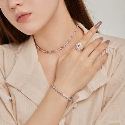 [Love's Uplift]0.25 Carat Radiant Water Drop Shape Daily Bracelet