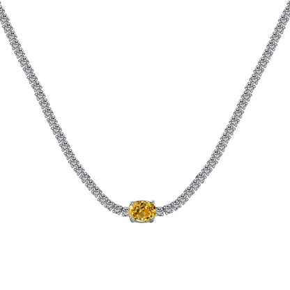 [Love's Uplift]1.0 Carat Shining Oval Cut Necklace