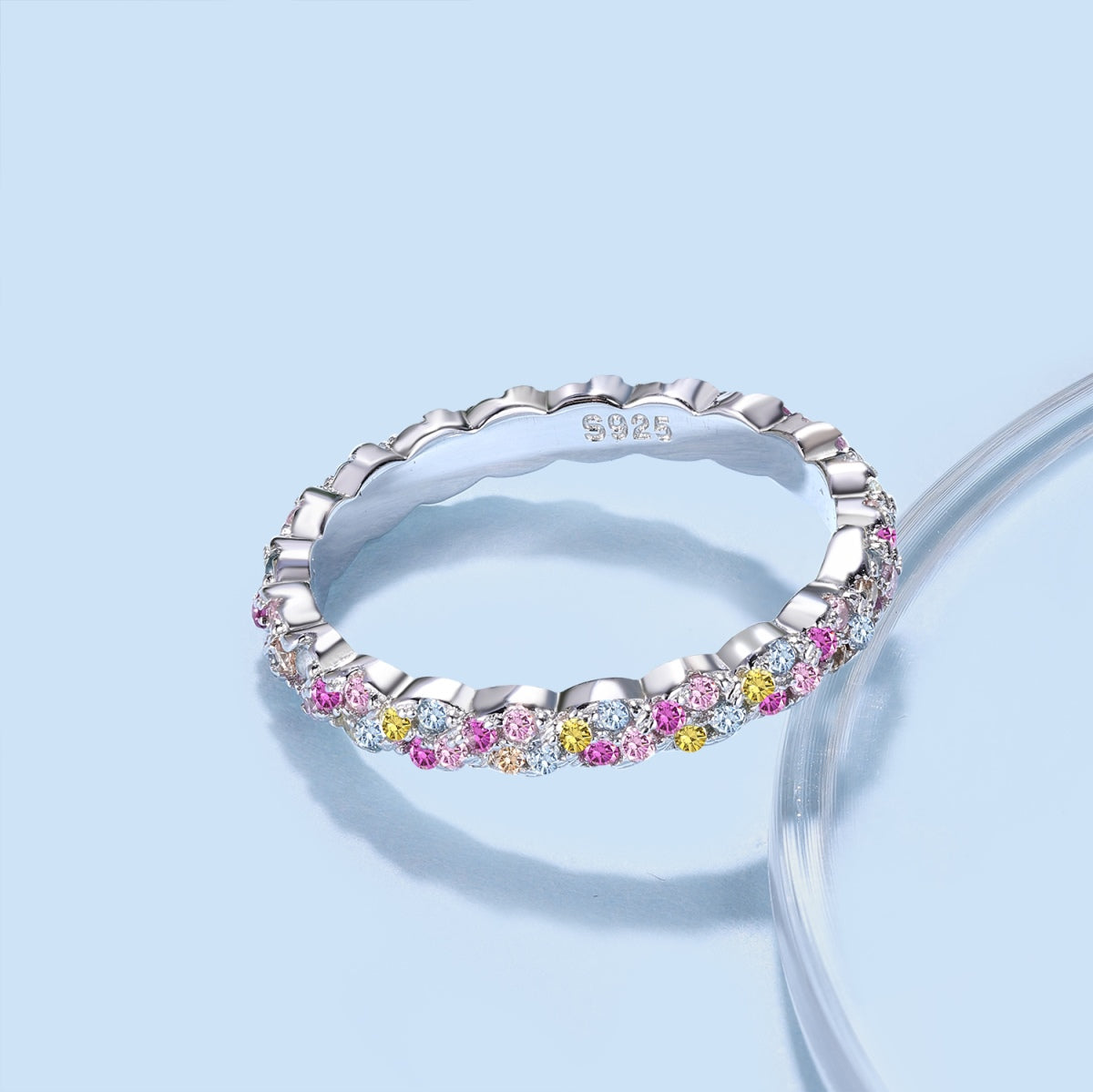 [Love's Uplift]Dainty Ebullient Round Cut Daily Ring