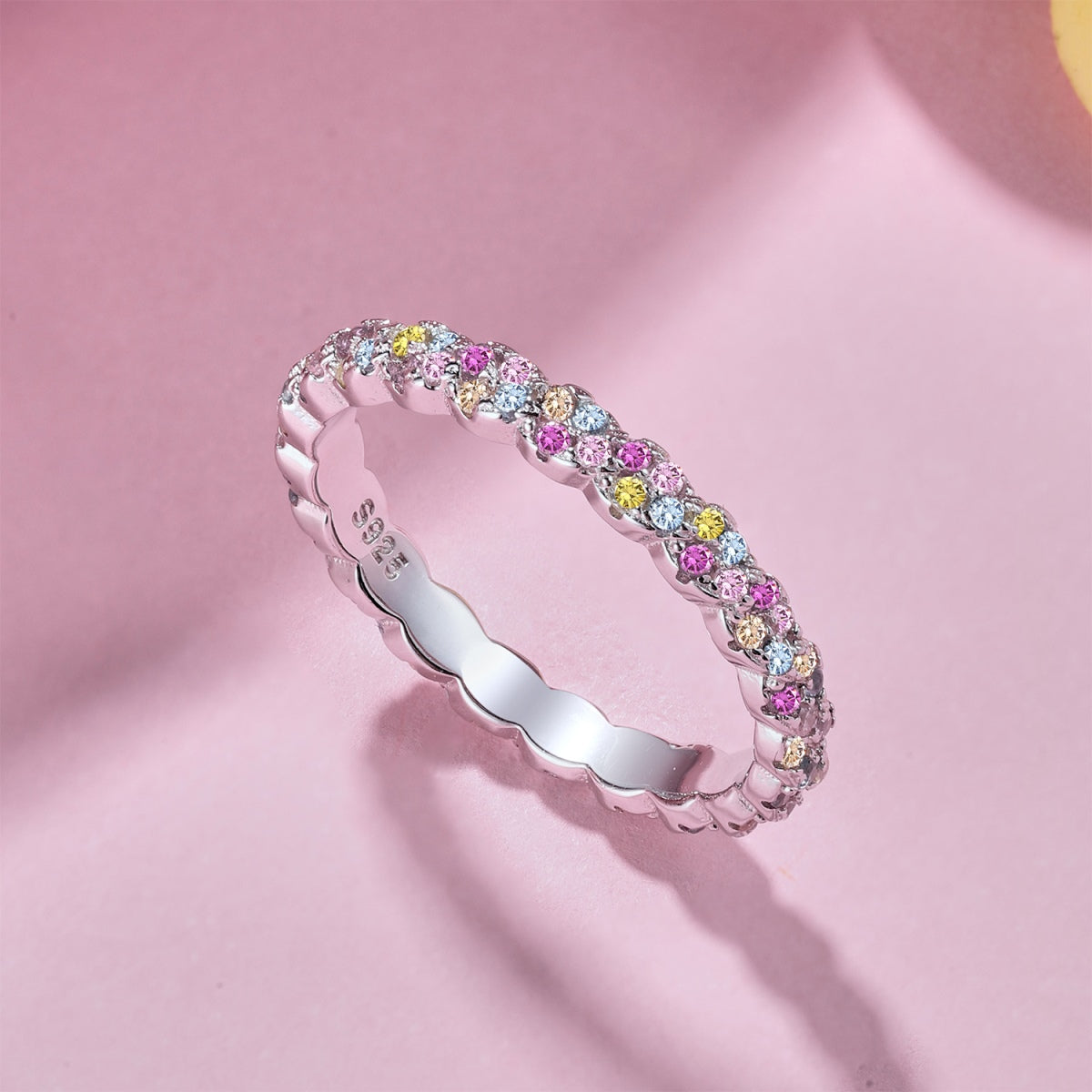 [Love's Uplift]Dainty Ebullient Round Cut Daily Ring