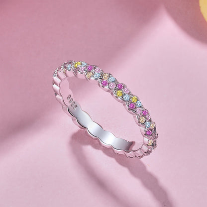 [Love's Uplift]Dainty Ebullient Round Cut Daily Ring