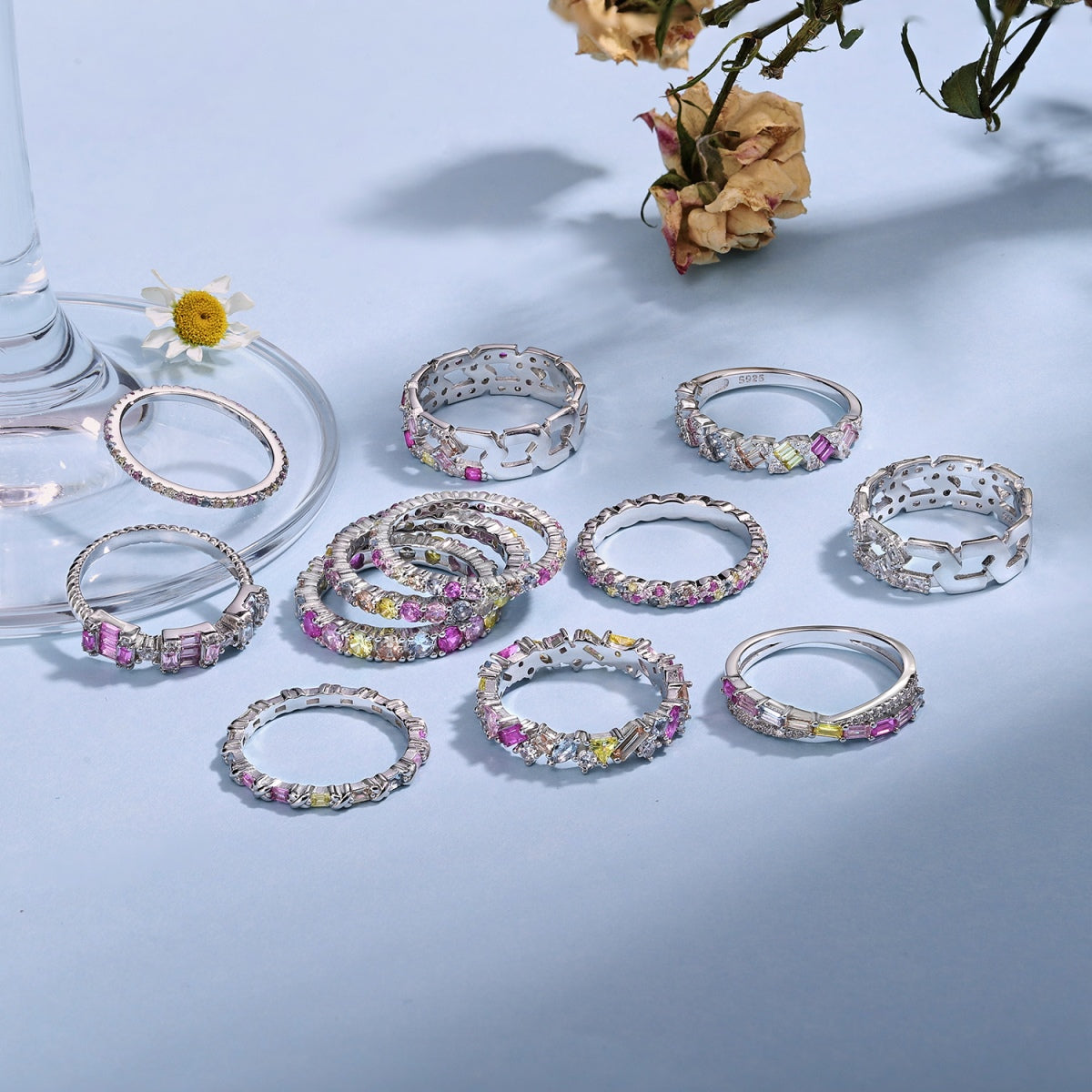 [Love's Uplift]Dainty Ebullient Round Cut Daily Ring