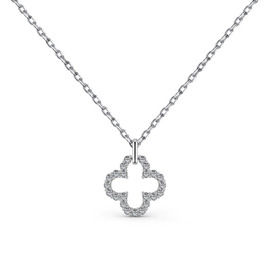 [Love's Uplift]Four-Leaf Clover Hollow Design Exquisite Necklace