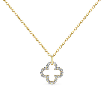 [Love's Uplift]Four-Leaf Clover Hollow Design Exquisite Necklace