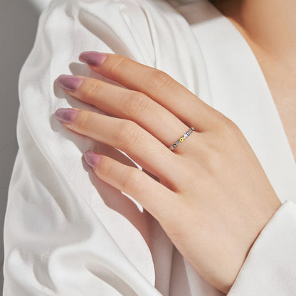 [Love's Uplift]Sparkling Vibrant Round Shape Daily Ring