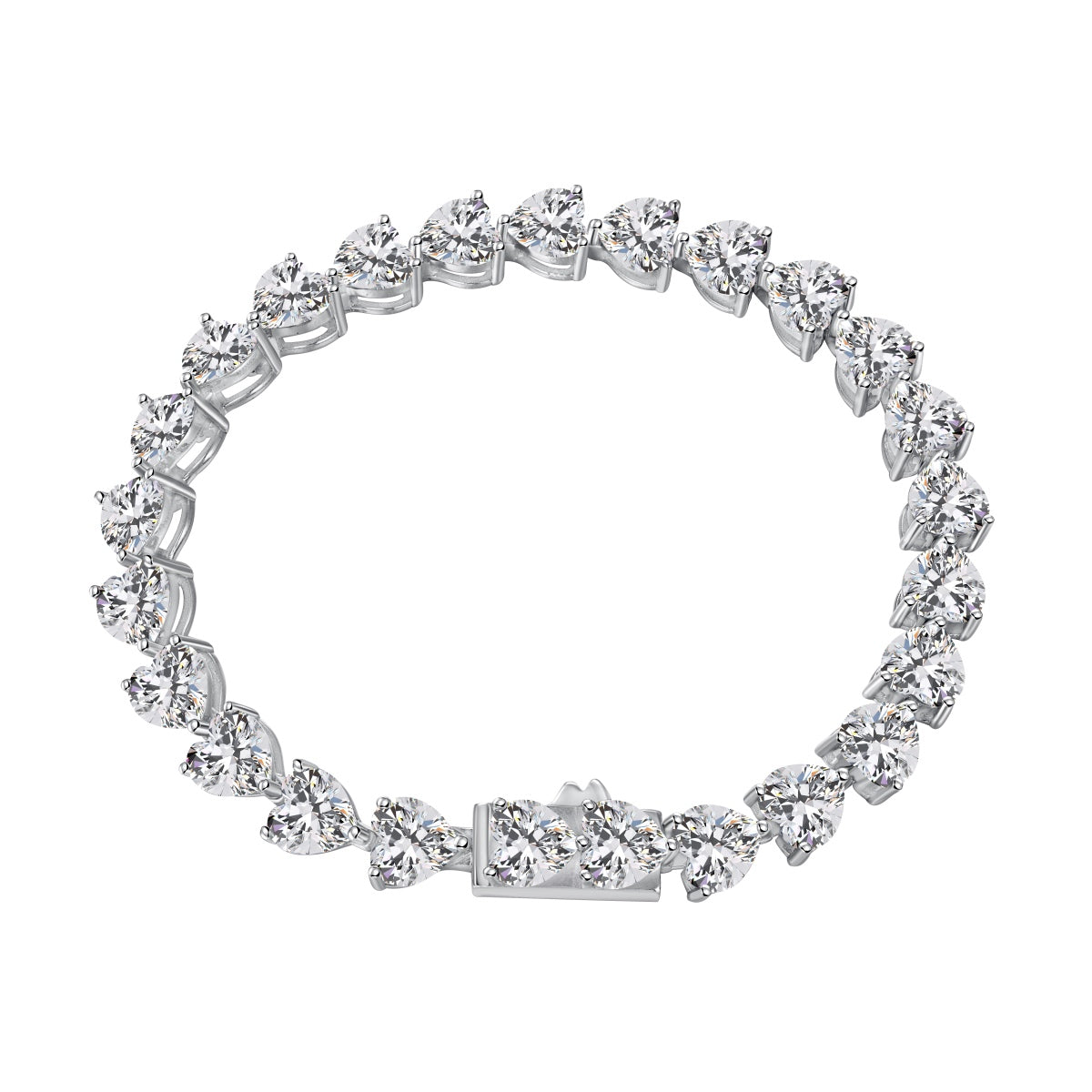 [Love's Uplift]0.75 Carat Elegant Romantic Heart Shape Lover Bracelet