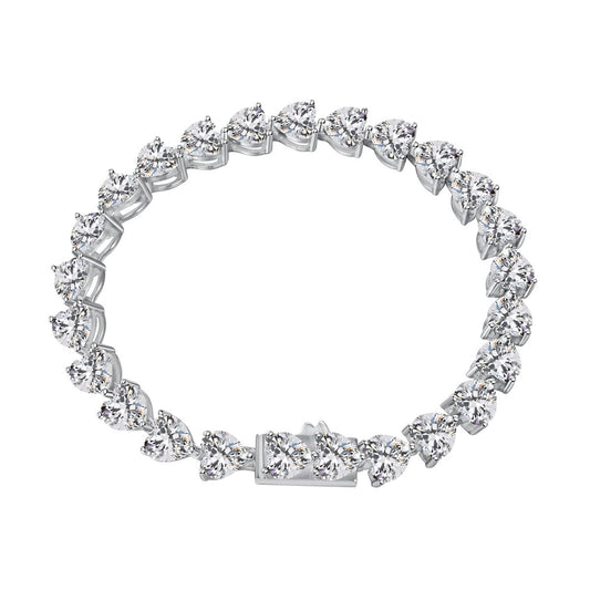 [Love's Uplift]0.75 Carat Elegant Romantic Heart Shape Lover Bracelet