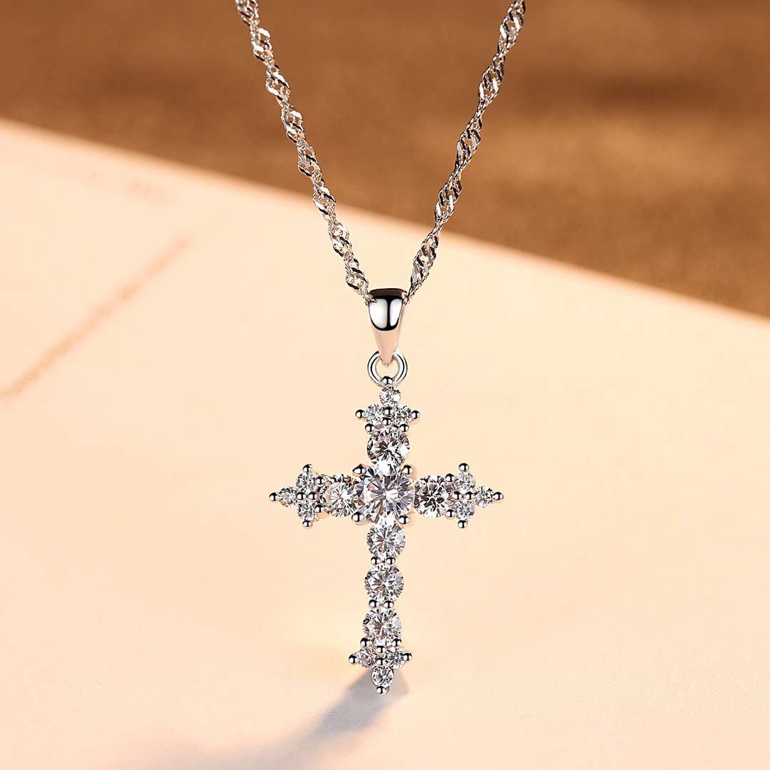 [Love's Uplift]Delicate Cross Shape Necklace