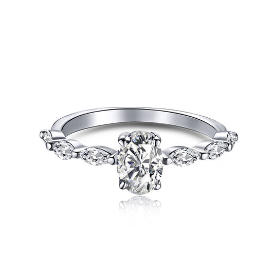 [Love's Uplift]0.75 Carat Luxurious Vibrant Elongated Cushion Cut Daily Ring
