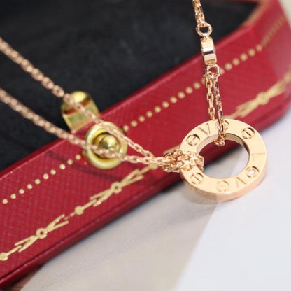 [Love's Uplift]LOVE NECKLACE ADJUSTABLE ROSE GOLD 2 DIAMOND