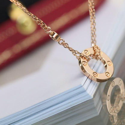 [Love's Uplift]LOVE NECKLACE ADJUSTABLE ROSE GOLD 2 DIAMOND