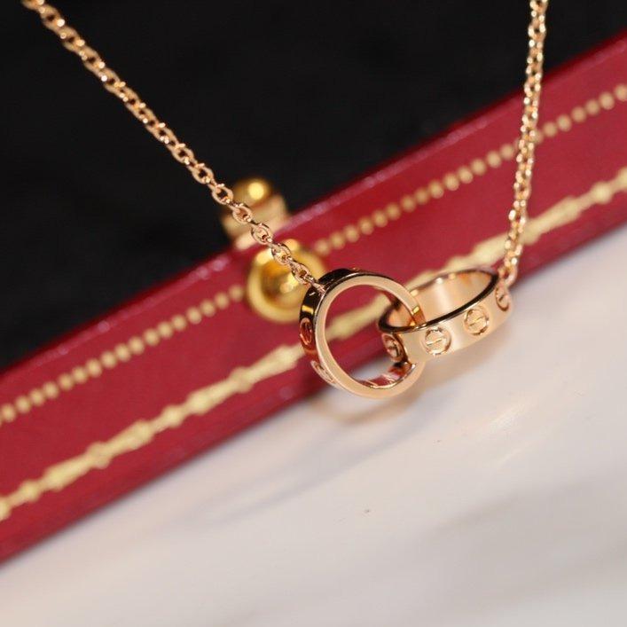 [Love's Uplift]LOVE NECKLACE PINK GOLD AND SILVER