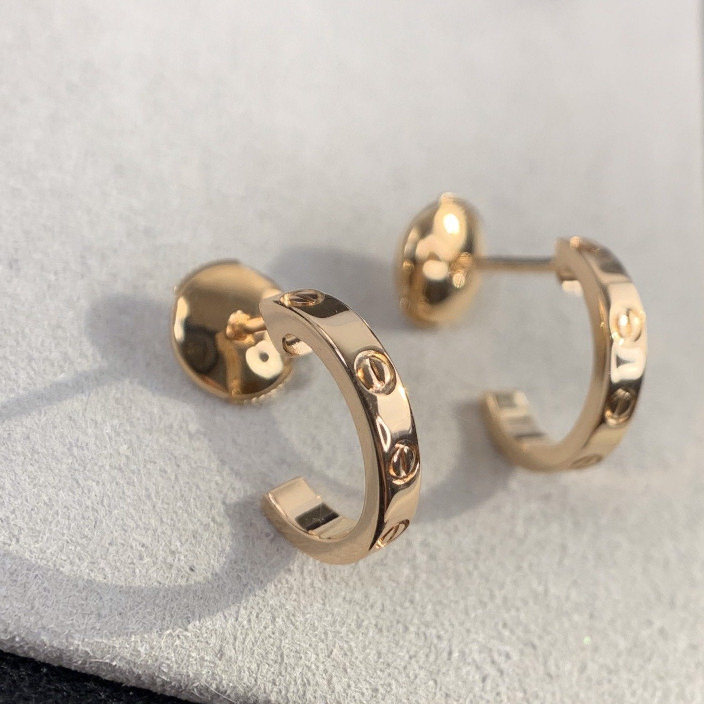 [Love's Uplift]LOVE EARRINGS 2.65MM PINK GOLD