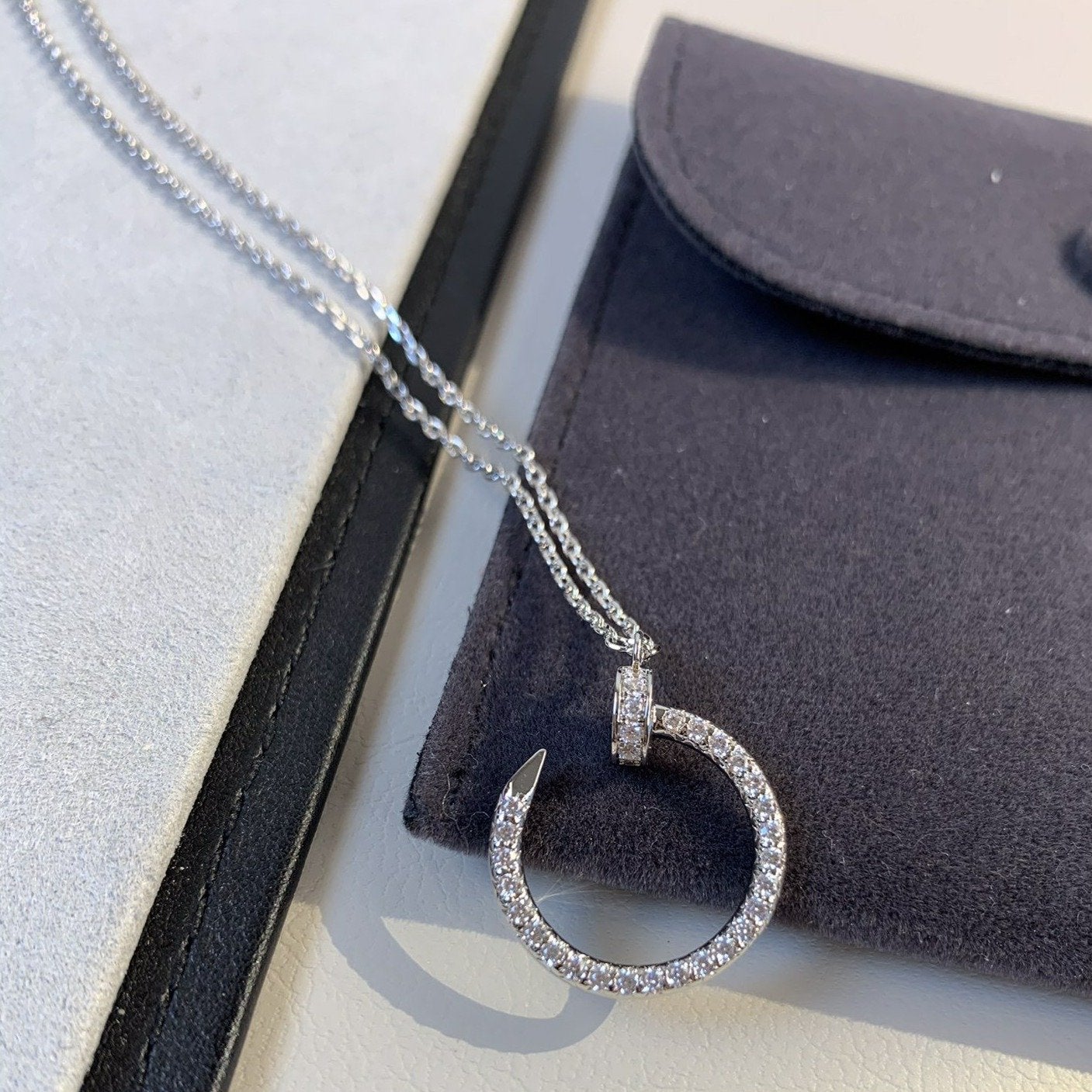 [Love's Uplift]JUSTE NECKLACE SILVER DIAMONDS
