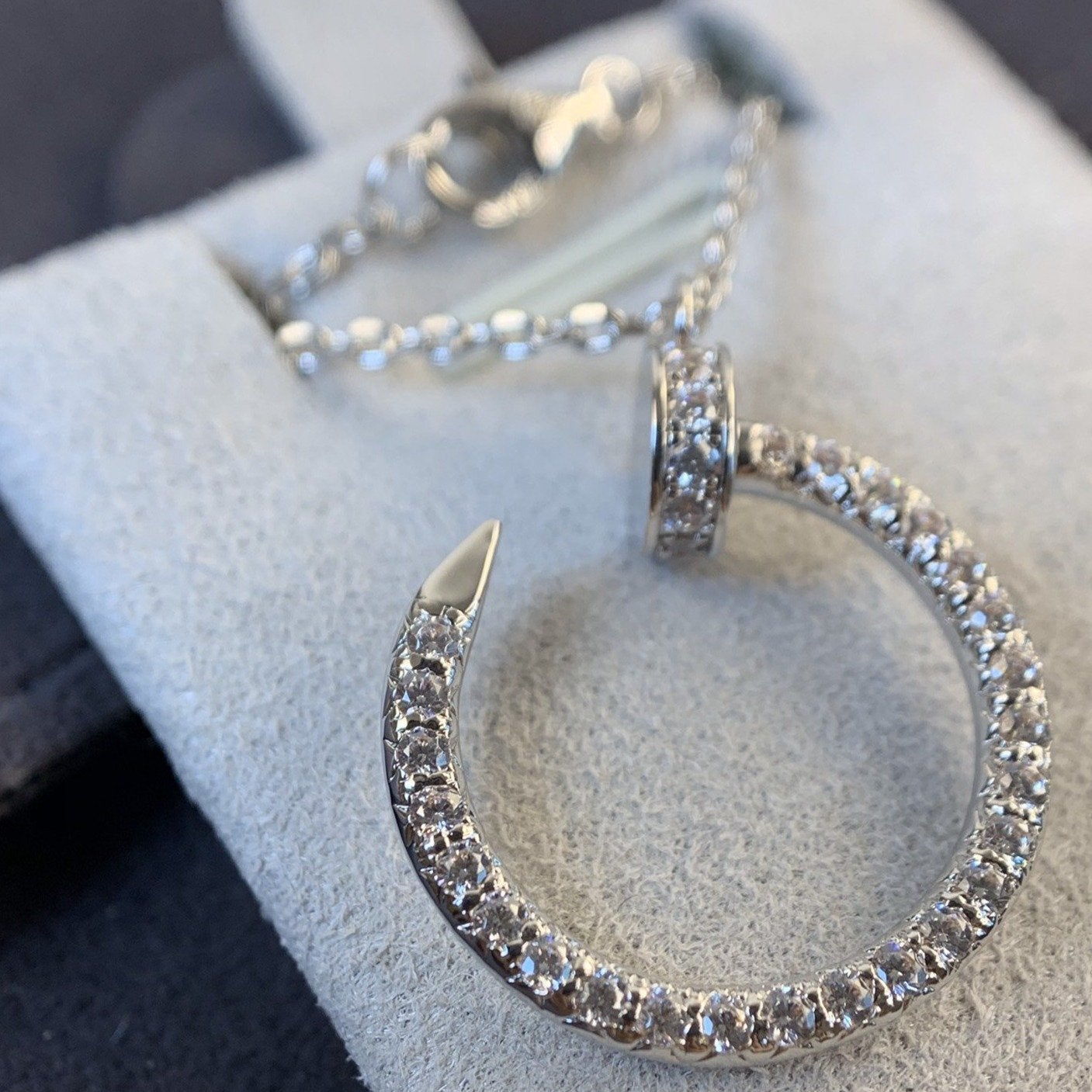 [Love's Uplift]JUSTE NECKLACE SILVER DIAMONDS