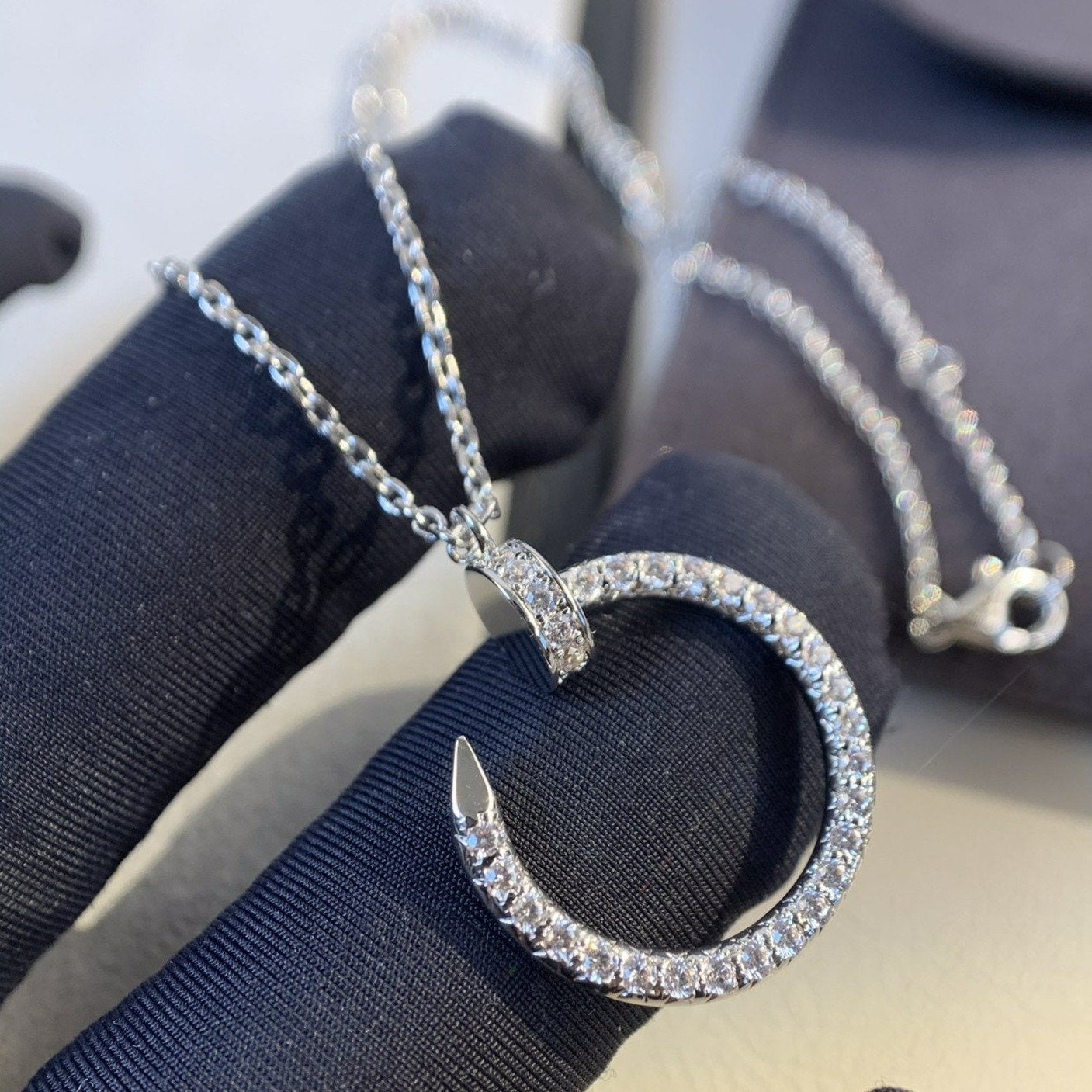[Love's Uplift]JUSTE NECKLACE SILVER DIAMONDS