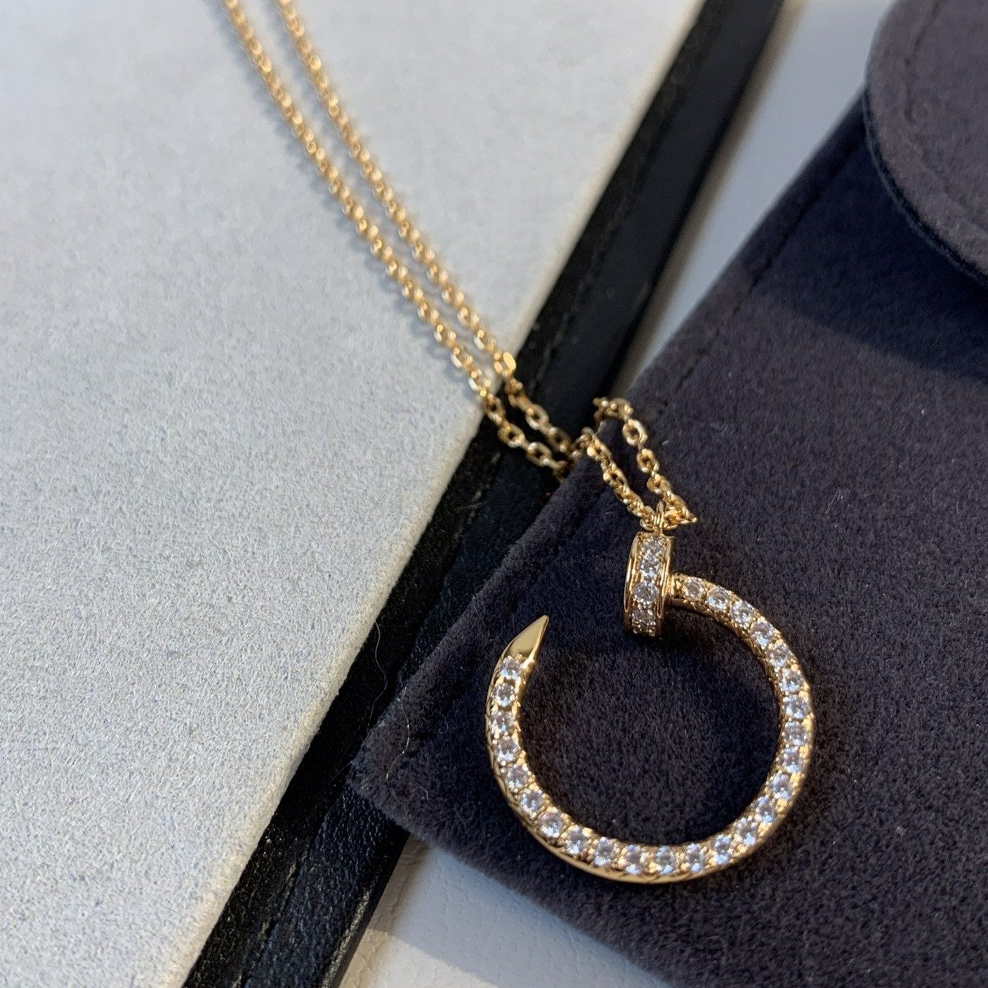[Love's Uplift]JUSTE NECKLACE PINK GOLD DIAMONDS