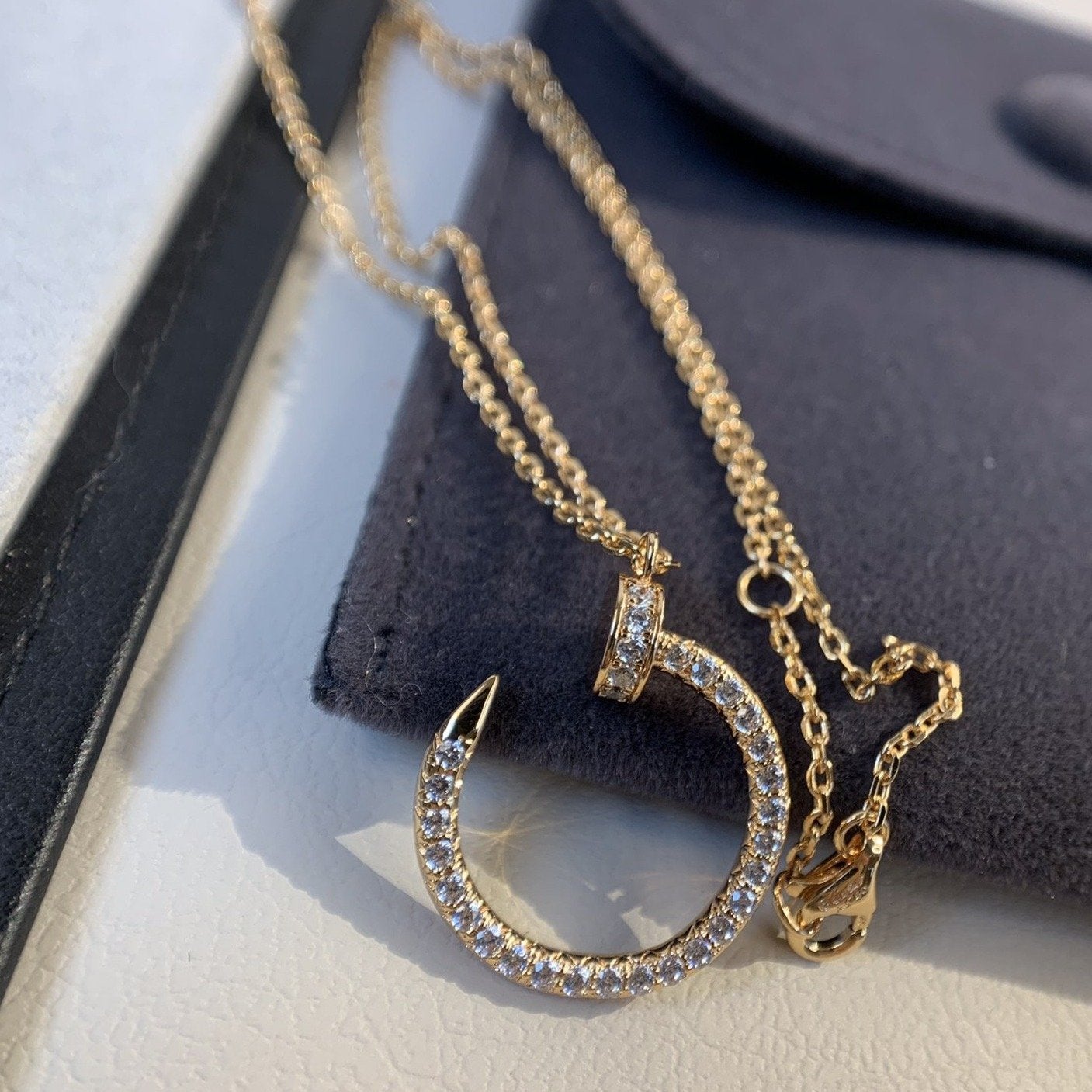 [Love's Uplift]JUSTE NECKLACE PINK GOLD DIAMONDS