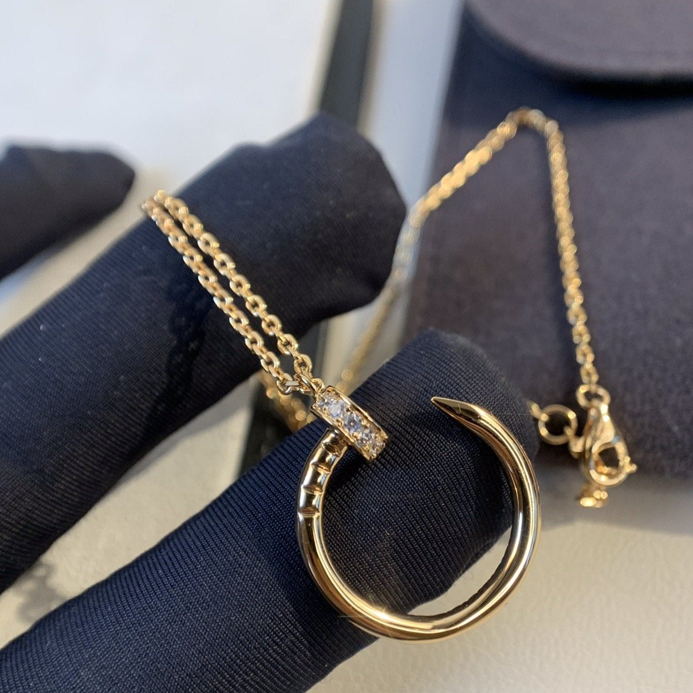 [Love's Uplift]JUSTE NECKLACE PINK GOLD DIAMONDS