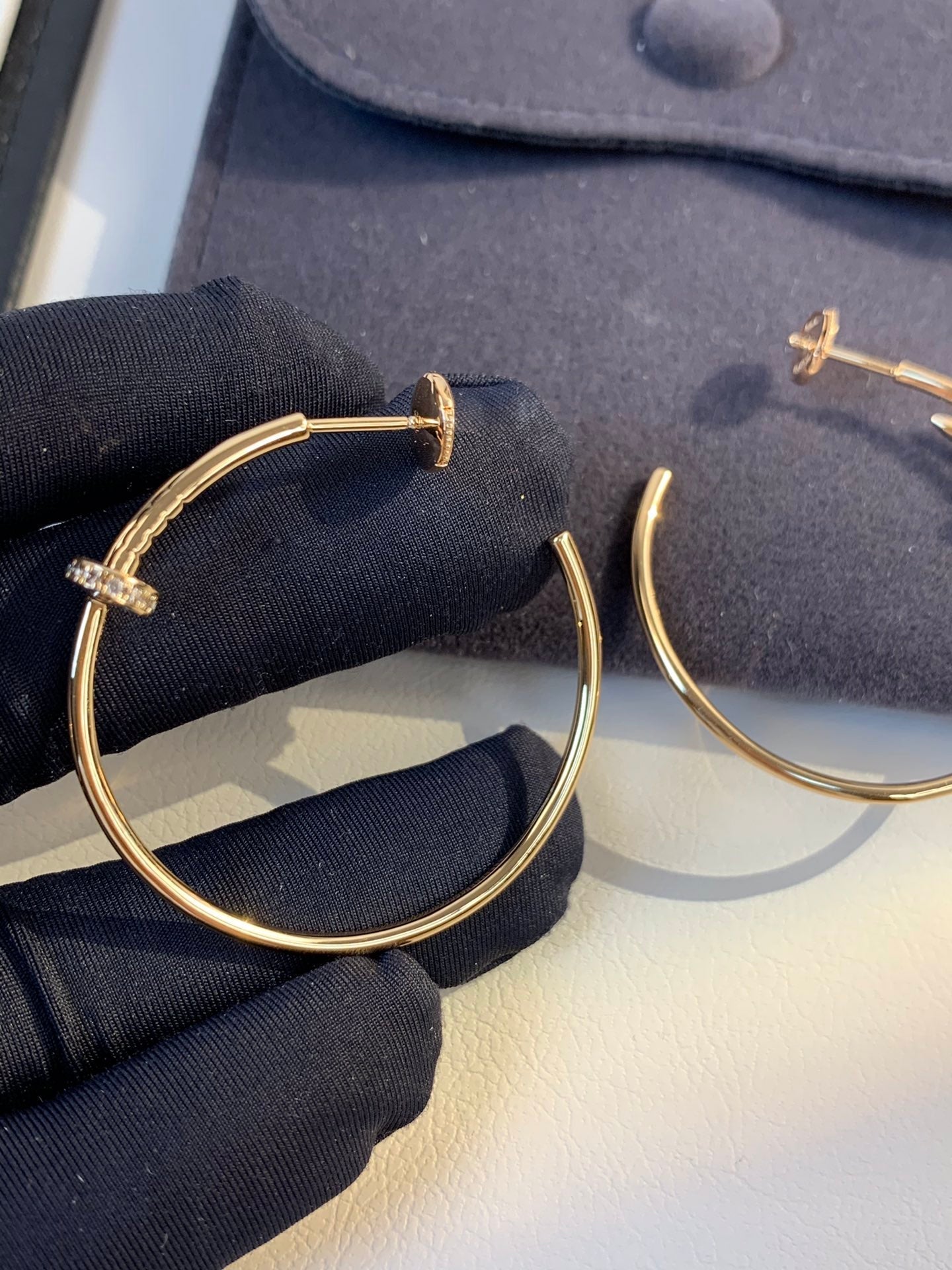 [Love's Uplift]JUSTE EARRINGS GOLD DIAMONDS 1.8MM