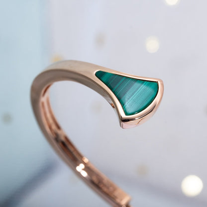 [Love's Uplift]DREAM BRACELET OPEN MALACHITE PINK GOLD