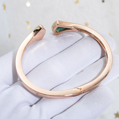 [Love's Uplift]DREAM BRACELET OPEN MALACHITE PINK GOLD