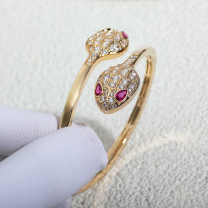 [Love's Uplift]SERPENTI BRACELET PINK GOLD DIAMOND DOUBLE SNAKE