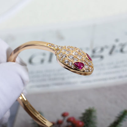 [Love's Uplift]SERPENTI BRACELET PINK GOLD DIAMOND DOUBLE SNAKE