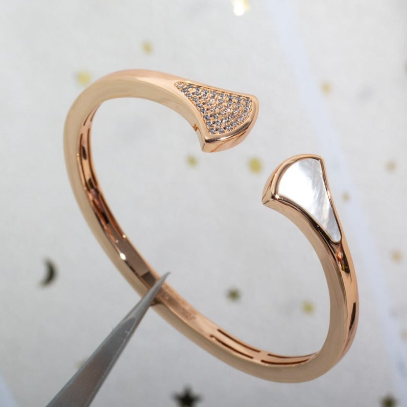 [Love's Uplift]DREAM BRACELET OPEN PINK GOLD MOP DIAMOND