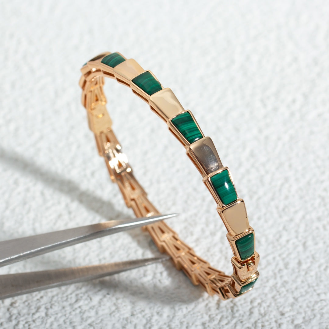 [Love's Uplift]SERPENTI BRACELET PINK GOLD MALACHITE