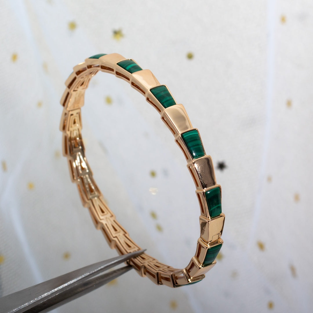[Love's Uplift]SERPENTI BRACELET PINK GOLD MALACHITE