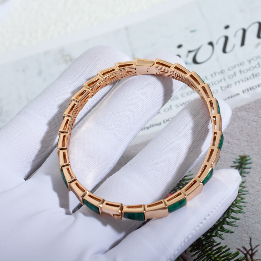 [Love's Uplift]SERPENTI BRACELET PINK GOLD MALACHITE