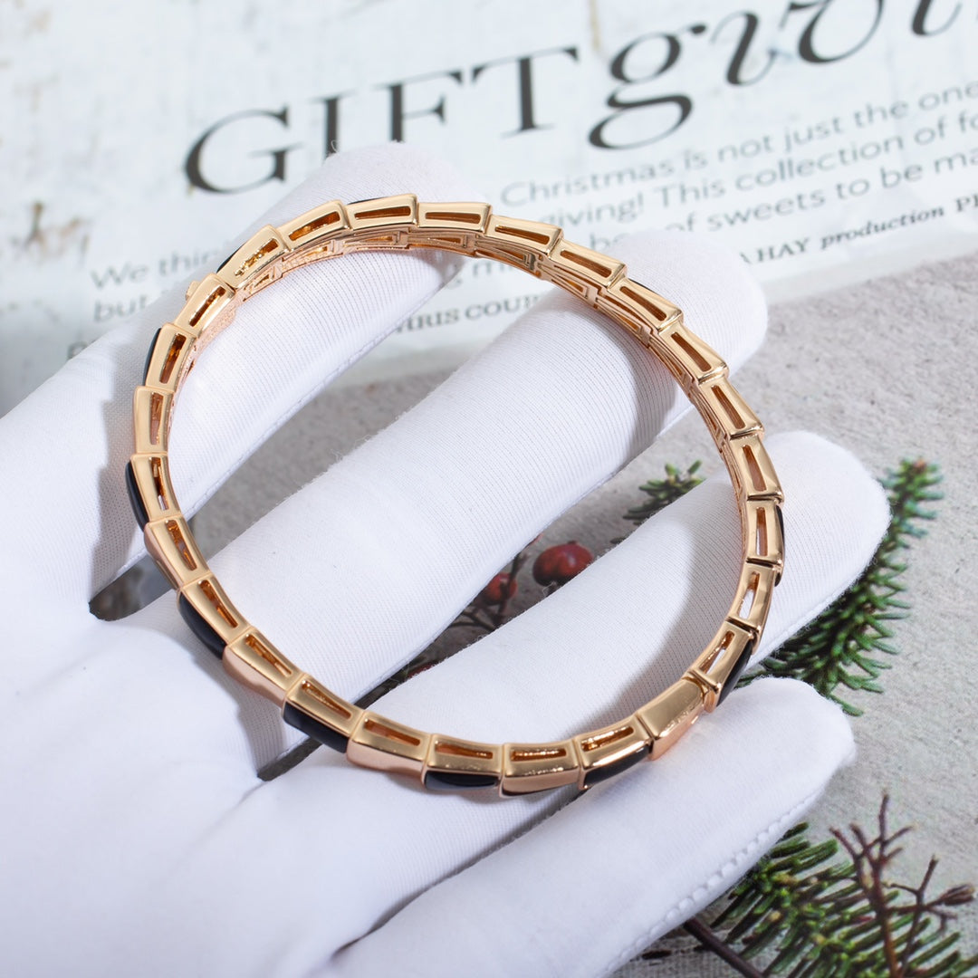 [Love's Uplift]SERPENTI BRACELET PINK GOLD ONYX