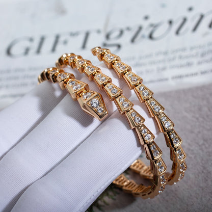 [Love's Uplift]SERPENTI BRACELET PINK GOLD DIAMOND DOUBLE ROW