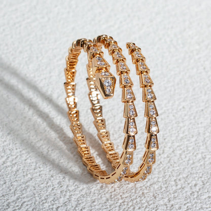 [Love's Uplift]SERPENTI BRACELET PINK GOLD DIAMOND DOUBLE ROW