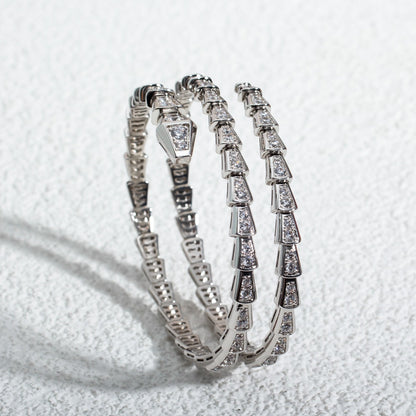 [Love's Uplift]SERPENTI BRACELET SILVER DIAMOND DOUBLE ROW
