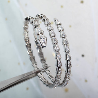 [Love's Uplift]SERPENTI BRACELET SILVER DIAMOND DOUBLE ROW