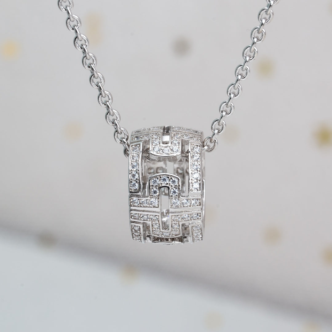 [Love's Uplift]PARENTESI NECKLACE SILVER DIAMOND