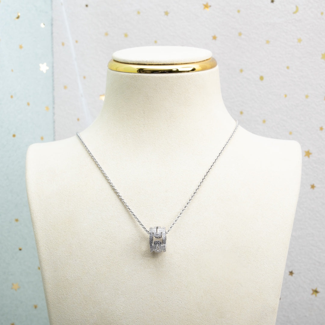 [Love's Uplift]PARENTESI NECKLACE SILVER DIAMOND