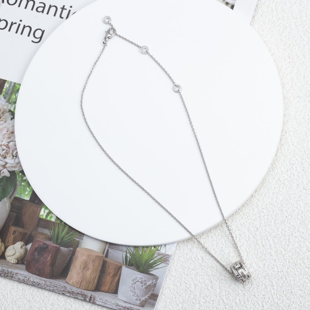 [Love's Uplift]PARENTESI NECKLACE SILVER DIAMOND
