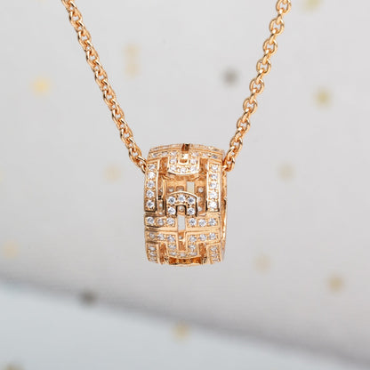 [Love's Uplift]PARENTESI NECKLACE PINK GOLD DIAMOND