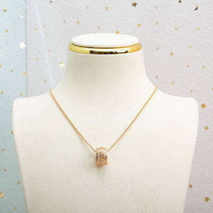 [Love's Uplift]PARENTESI NECKLACE PINK GOLD DIAMOND