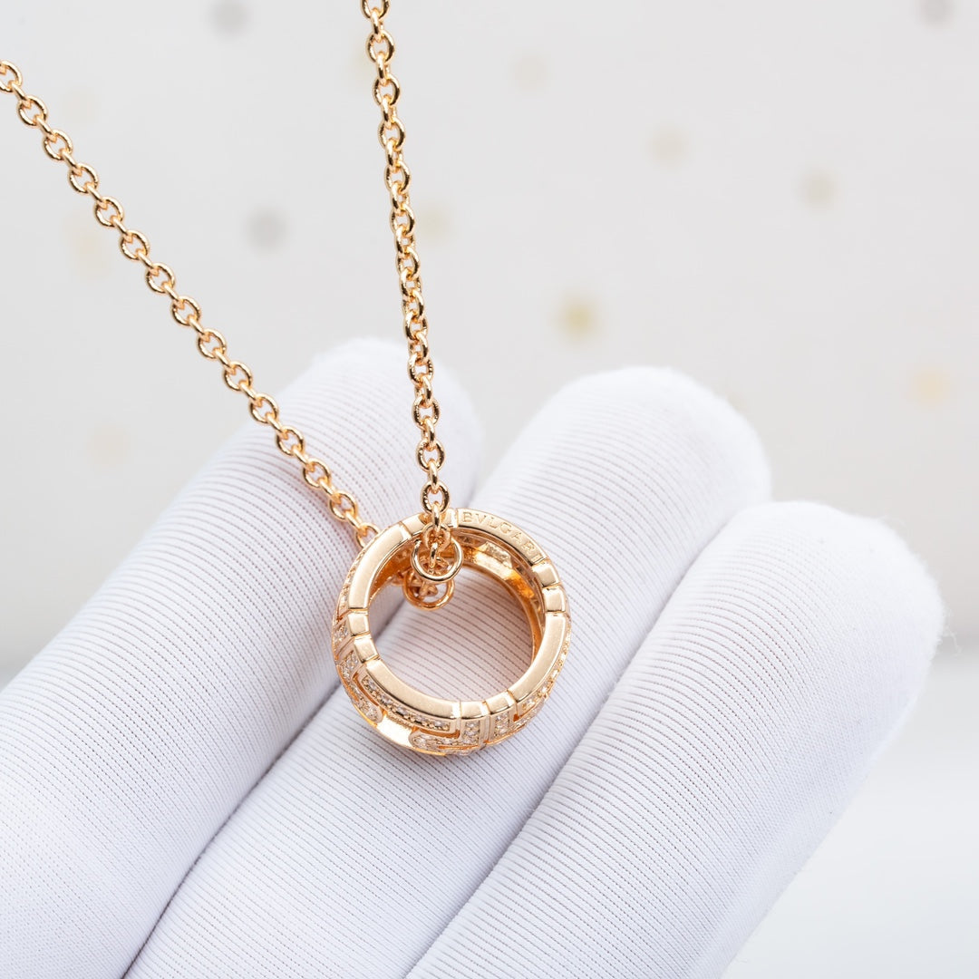 [Love's Uplift]PARENTESI NECKLACE PINK GOLD DIAMOND