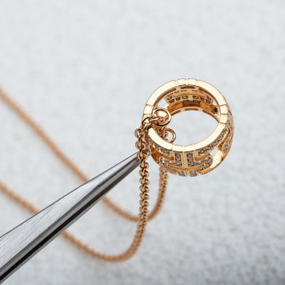 [Love's Uplift]PARENTESI NECKLACE PINK GOLD DIAMOND