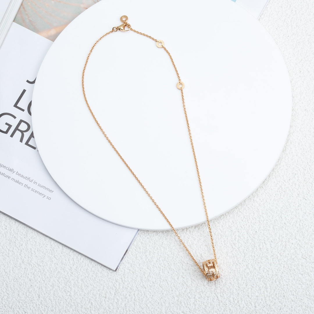 [Love's Uplift]PARENTESI NECKLACE PINK GOLD DIAMOND