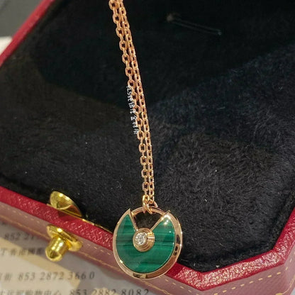 [Love's Uplift]AMULETTE ROSE GOLD MALACHITE NECKLACE