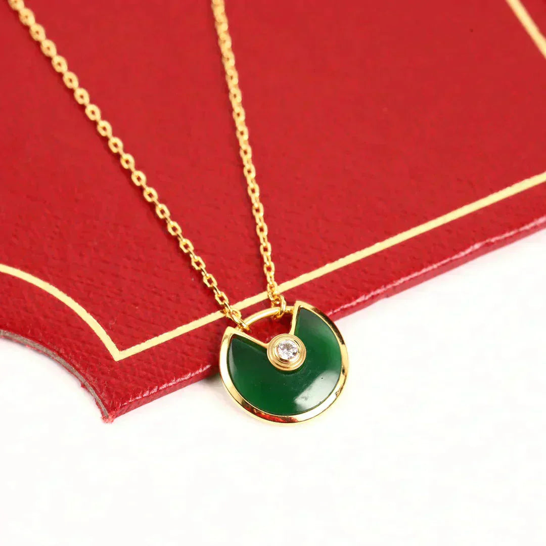 [Love's Uplift]AMULETTE GOLD MALACHITE NECKLACE