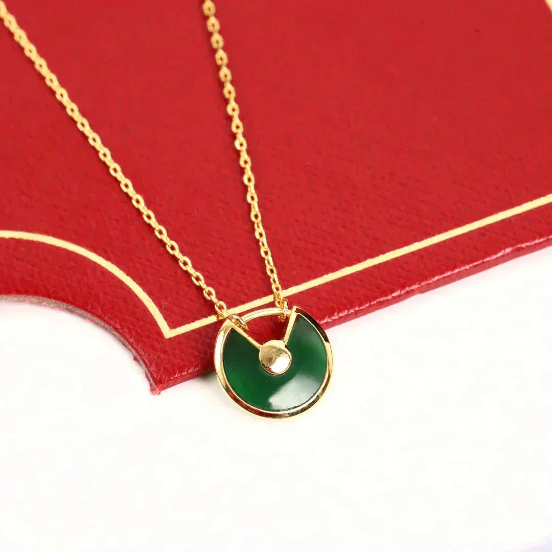 [Love's Uplift]AMULETTE GOLD MALACHITE NECKLACE